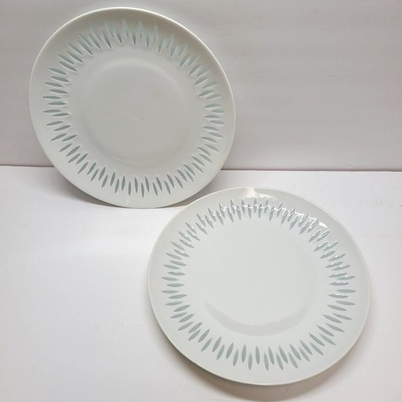 Lot of 2 Arabia of Finland 7 1/2" Salad Plates Vtg White Rice (Grains) Porcelain - Picture 1 of 5